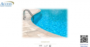 Photo of pool with QR code